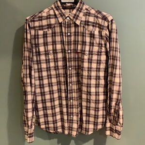 Levi’s button down casual plaid small shirt